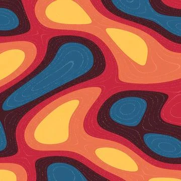 Colorful Topographic Fluid Abstract Pattern Stock Illustration