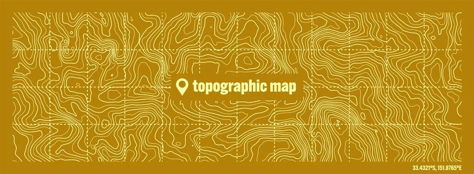 Colorful topographic map with contour lines. Geographic terrain grid, relief Stock Illustration