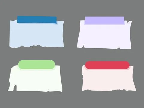 Colorful Torn Paper Sticky Notes Collection for Digital Organization and Re.. Stock Illustration