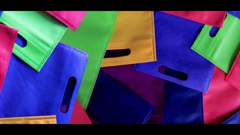 Colorful tote bag Stock Footage 303450238
