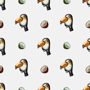 Colorful toucan pattern designed for textile and wrapping applications Stock Illustration