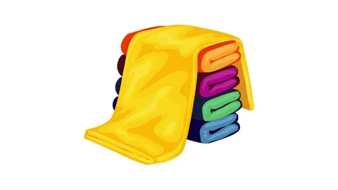 Colorful towel stack icon animation Video stock 152554936