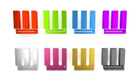 Colorful Towel stack icon isolated on white background. Minimalism concept... 스톡 일러스트