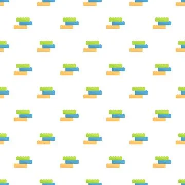 Colorful toy brick building block seamless pattern Stock Illustration