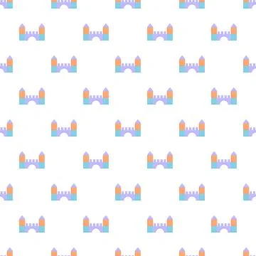 Colorful toy castle seamless pattern for children background イラスト素材