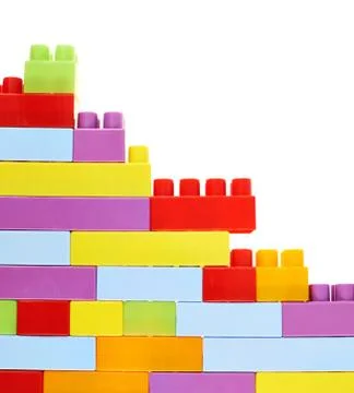 Colorful toy construction bricks Stock Photos