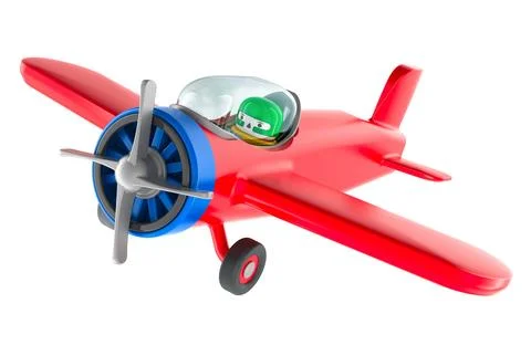 Colorful toy plane, 3D rendering Stock Illustration