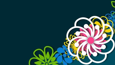 Colorful Traditional Floral Pattern Background for Cultural Heritage Month Stock Footage 346281144
