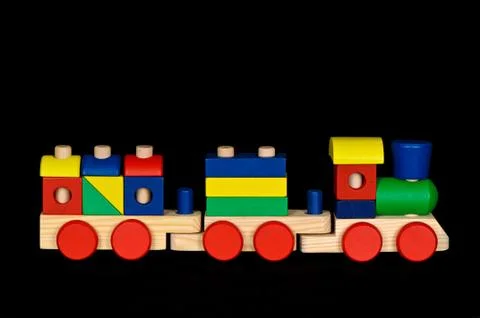 Colorful Train Set Stock Photos