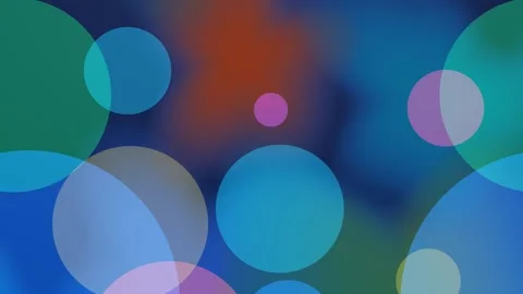 Colorful translucent circles float across a vibrant gradient background Stock Footage 342830590