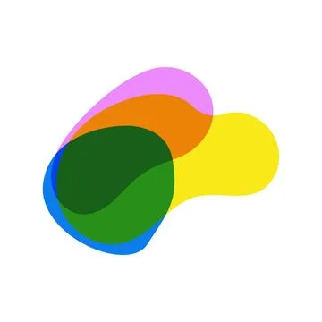 Colorful translucent organic shapes creating abstract background design Stock Illustration