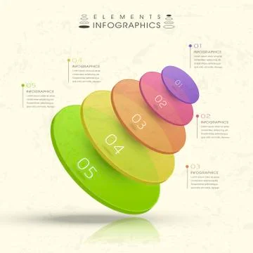 Colorful translucent pie chart infographic elements Stock Illustration