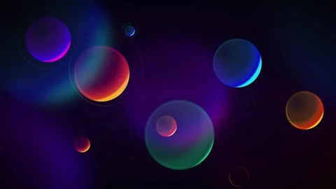 Colorful translucent spheres with internal light reflections on dark backdr.. 動画素材 336364955