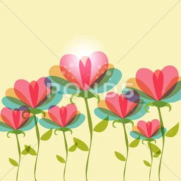Colorful transparency flowers Stock Illustration