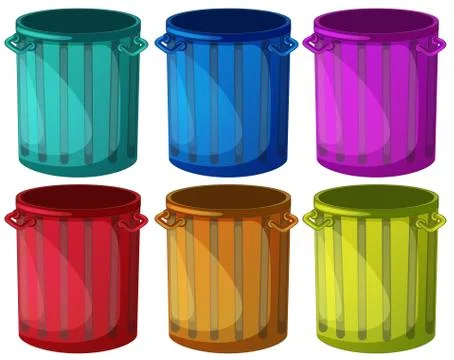 Colorful trashbins Illustrazione stock