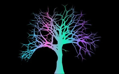 Colorful tree background illustration Stock Illustration