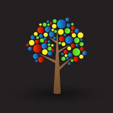 Colorful tree design Stock Illustration