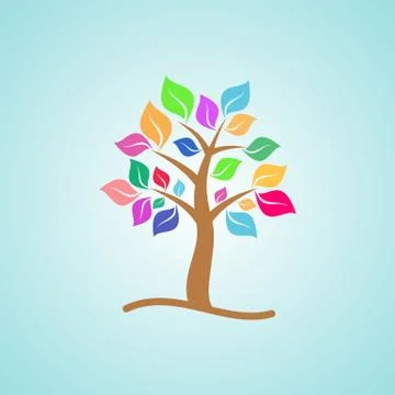 Colorful tree Illustrazione stock