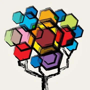 Colorful tree Illustrazione stock