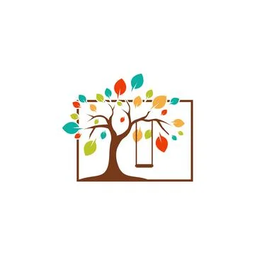 Colorful Tree Logo Design Template. Luxury Tree logo Stock Illustration