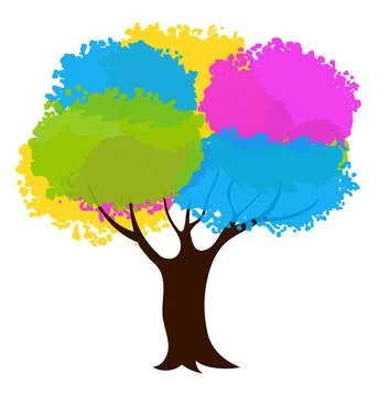 Colorful tree vector Stock Illustration