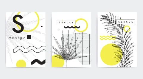 Colorful trend geometric composition Stock Illustration