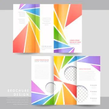Colorful tri-fold brochure template design Stock Illustration