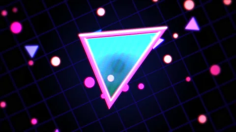 Colorful triangle and dots pattern in 80s style Stock Footage 167439222
