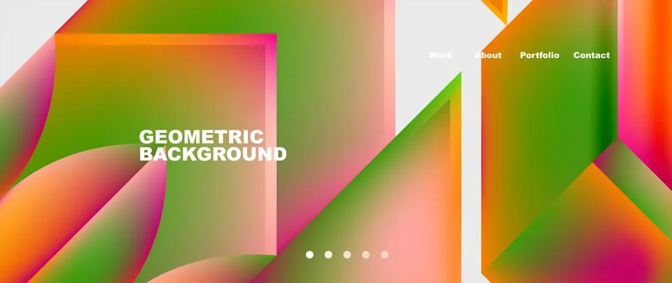 Colorful triangle and square pattern on white background Stockillustratie