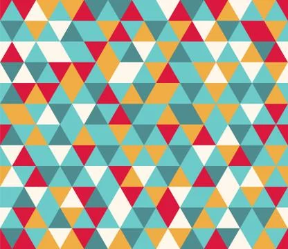 Colorful triangle background seamless pattern Stock Illustration