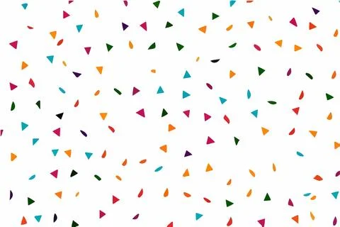 Colorful Triangle Confetti Seamless Pattern on White Background Stock Illustration
