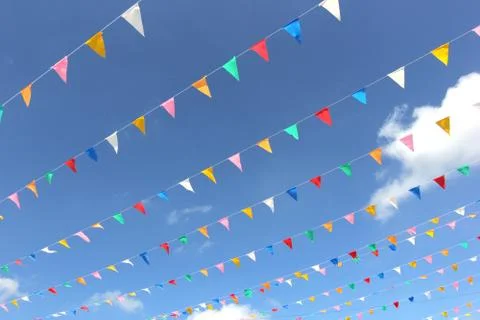 Colorful triangle flag Stock Photos