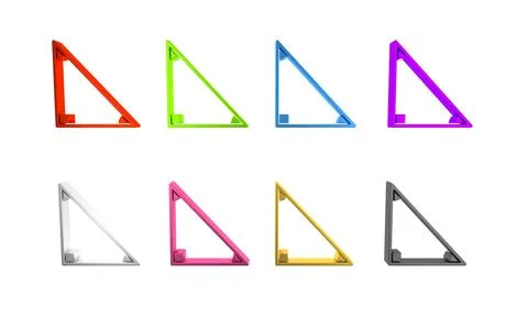 Colorful Triangle math icon isolated on white background. Minimalism concep.. Stock Illustration