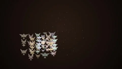Colorful Triangle Particles Loop - Flowing Geometric Dark Brown Backdrop Video stock 341786837
