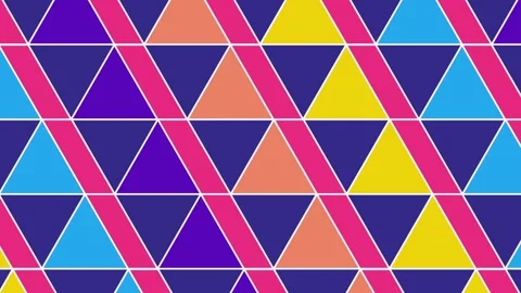 Colorful Triangle Pattern Animation - Vibrant Geometric Design Loop. 스톡 동영상 320470050