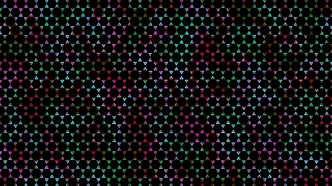 Colorful triangle pattern on black background with vibrant 動画素材 338131359