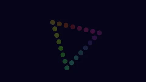 Colorful triangle pattern created by overlapping circles Vídeo Stock 315089301