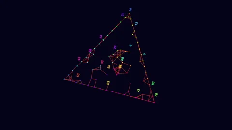 Colorful triangle pattern with dots Stock Footage 279590151