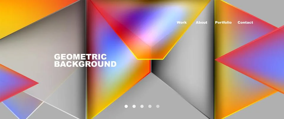 Colorful triangle pattern on gray backdrop with symmetry Stock Illustration
