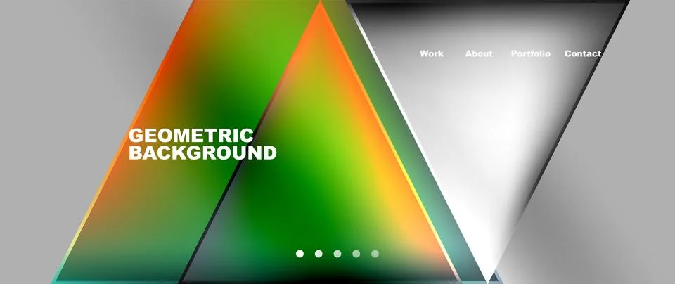 Colorful triangle pattern on gray backdrop, geometric and vibrant Stock Illustration