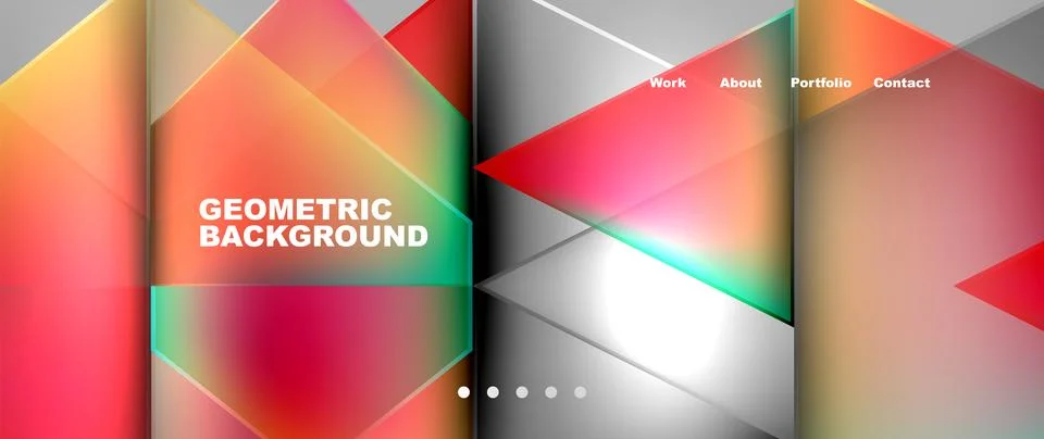 Colorful triangle pattern on gray background, geometric design Stock Illustration