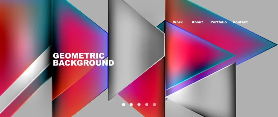 Colorful triangle pattern on gray background, geometric art 스톡 일러스트