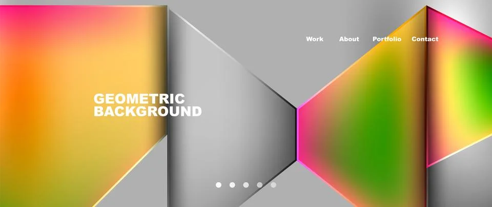 Colorful triangle pattern on gray background with geometric shapes Stock Illustration