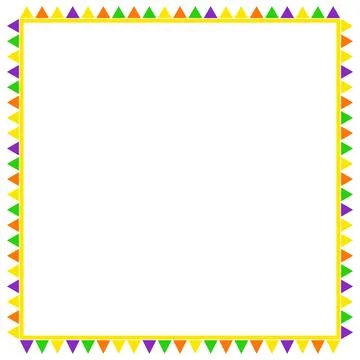 Colorful Triangle Pattern Square Frame Border Stock Illustration