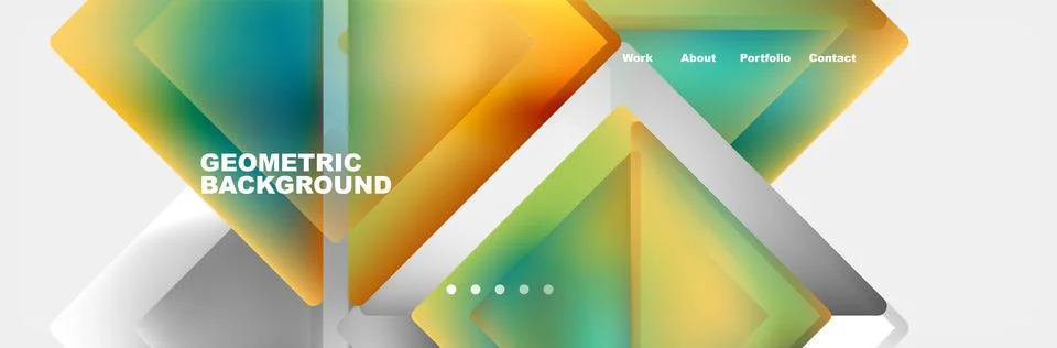 Colorful triangle pattern on white background, geometric art Stock Illustration