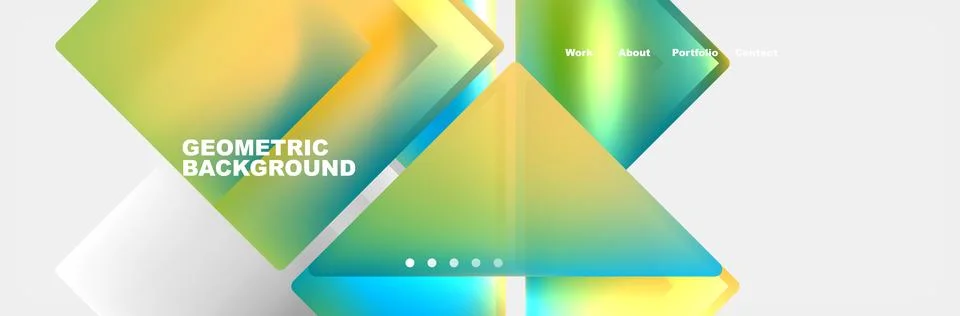 Colorful triangle pattern on white background in shades of aqua and azure Stock Illustration