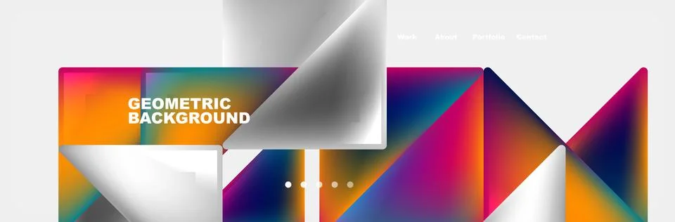 Colorful triangle pattern on white background with violet and magenta hues Stock Illustration