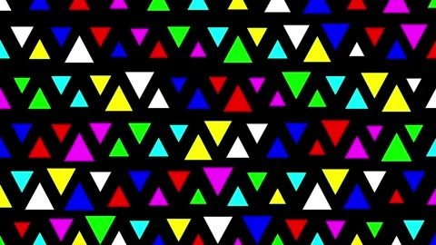 Colorful Triangle shapes pattern on plain black background Stock Footage 303223785