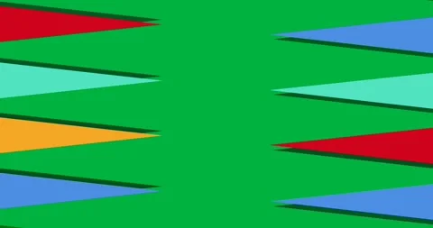 Colorful triangle shapes in seamless pattern with copy space on black background Stock Footage 318570676