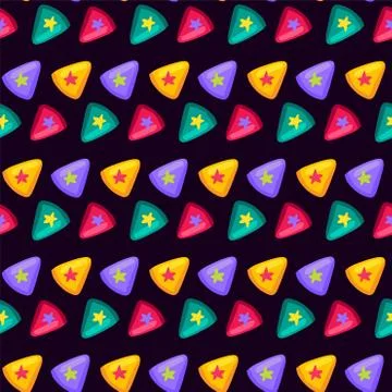 Colorful Triangle with Star Inside Flat Pattern Stock Illustration